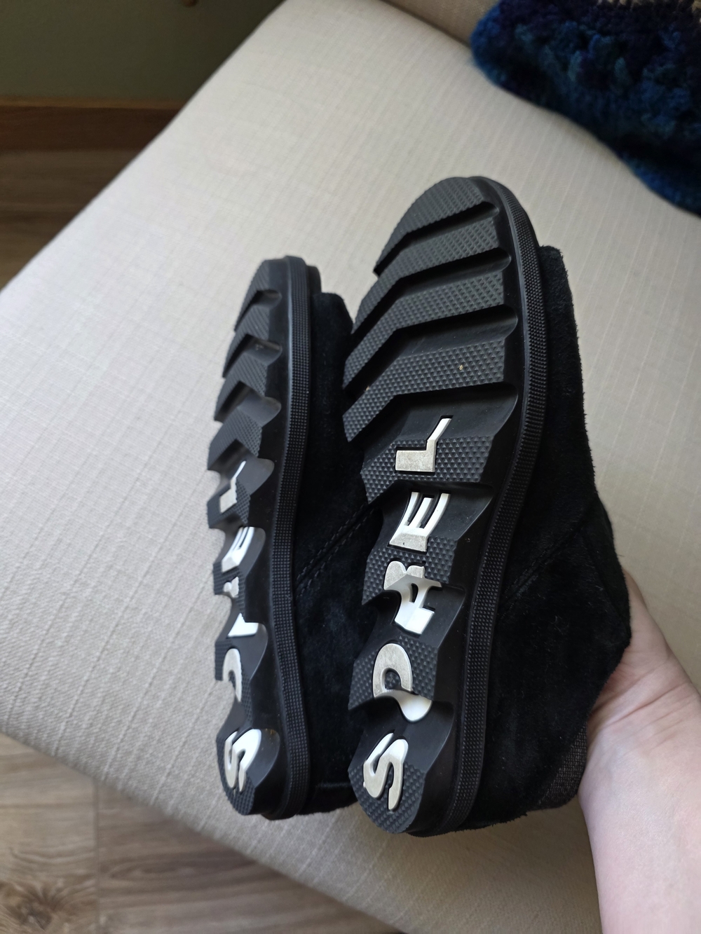 Sorel Women's Black Suede Open-Toe Mule Slides - Picture 3 of 4